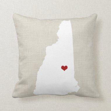 New Hampshire State Pillow Faux Linen Personalized