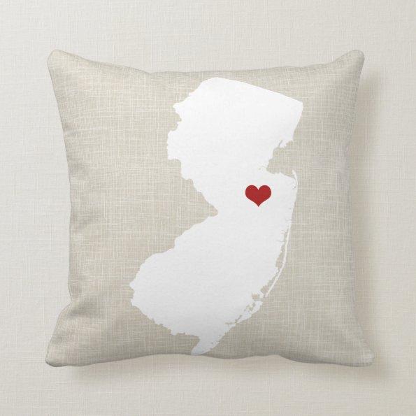 New Jersey Home State Throw Pillow 16" x 16"