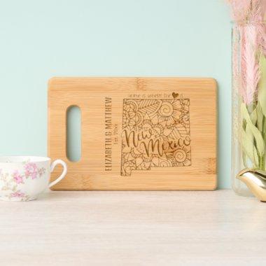 New Mexico state map outline newly weds USA Engraved Cutting Board