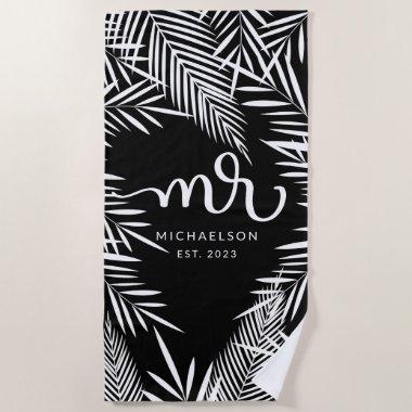 New Mr. | Tropical Leaves Beach Towel