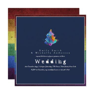 NEW Rainbow Christmas Tree LGBT Pride Gay Wedding Invitations