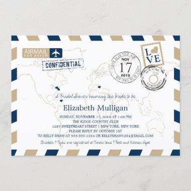 New York and New Jersey Airmail | Bridal Shower Invitations