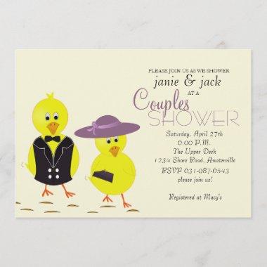 Newlywed Chicks Couples Bridal Shower Invitations