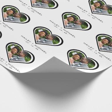 Newlywed Heart Photo Picture Wedding Wrapping Paper