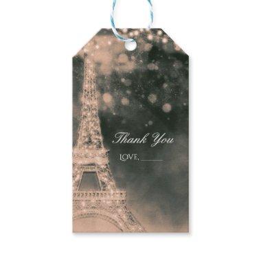 Night in Paris Eiffel Tower & Lights Elegant Favor Gift Tags