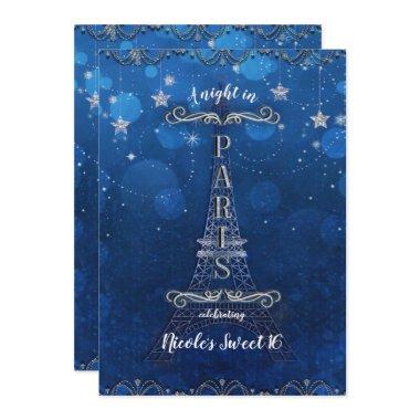 Night In Paris Under the Stars Blue Silver Party