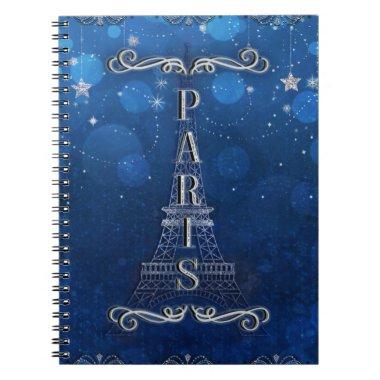 Night In Paris Under the Stars Whimsical Starry Notebook