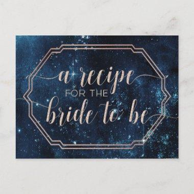 Night Star Sky Celestial Galaxy Bride Recipe Invitations