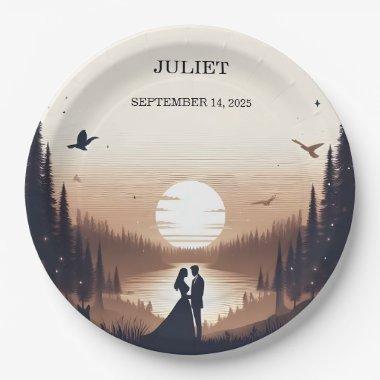 Night Sunset Moon Cloud Twilight  Paper Plates