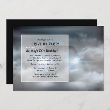 Night Time Drive By Birthday Party Invitations