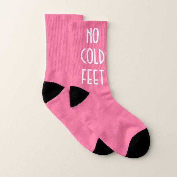 No Cold Feet Bride & Co Pink Groom Party Socks