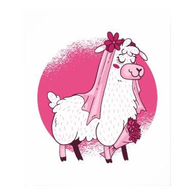 No Drama LLama BRIDE Funny Wedding  Poster