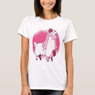 No Drama LLama BRIDE Funny Wedding Bridal Shower T-Shirt