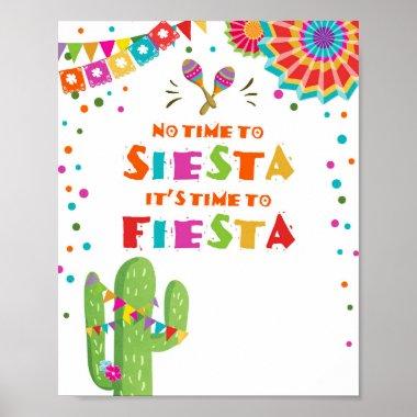 No Time To Siesta Cactus Fiesta Table Sign