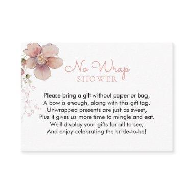 No Wrap Pink Floral Bridal Shower Enclosure Invitations