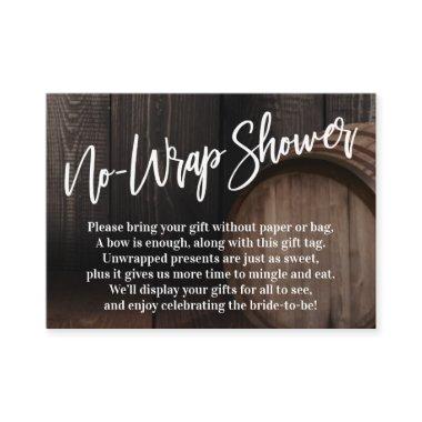 No-Wrap Shower Handwriting Wood Barrel Enclosure Invitations