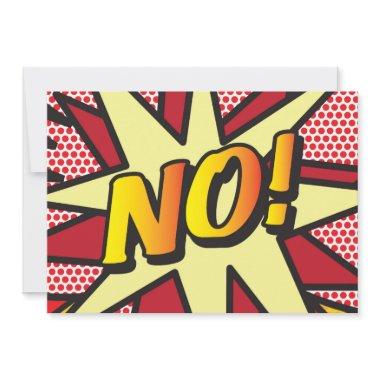 NO Your Message Speech Bubble Fun Retro Comic Book Announcement
