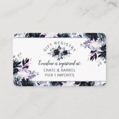 Nocturnal Floral Bridal Shower Gift Registry Enclosure Invitations