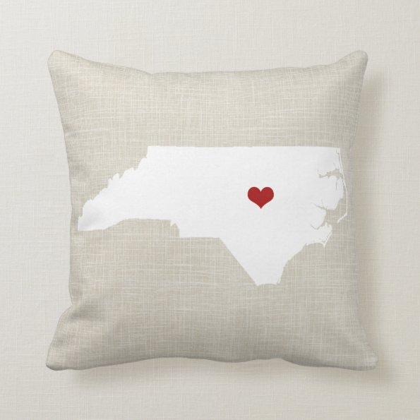 North Carolina New Home State Pillow 16" x 16"