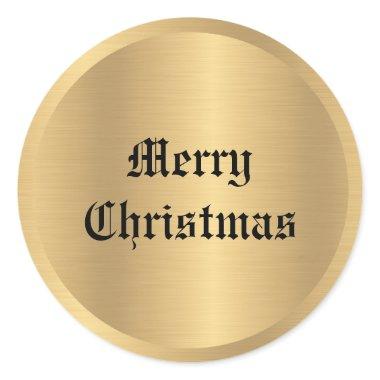 Nostalgic Old Style Merry Christmas Text Vintage Classic Round Sticker