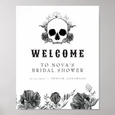 NOVA Gothic Skull Til Death Bridal Shower Welcome Poster