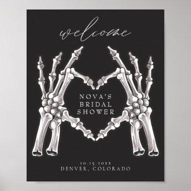NOVA Skeleton Heart Hands Bridal Shower Welcome Poster