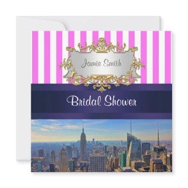 NYC Skyline B2 Pink White Stripe