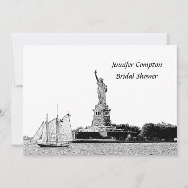 NYC Skyline Etched St of Liberty Bridal Shower Invitations