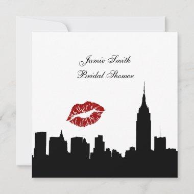 NYC Skyline Silhouette, Kiss ESB Bridal Shower SQ Invitations