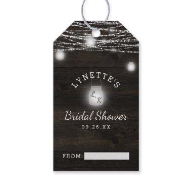 Oak Ridge Rustic Dark Wood Bridal Display Shower Gift Tags