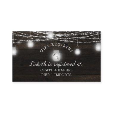 Oak Ridge Rustic Wood Bridal Shower Gift Registry Enclosure Invitations