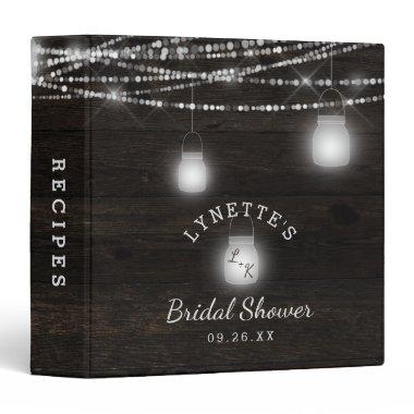 Oak Ridge Rustic Wood Bridal Shower Recipe Invitations 3 Ring Binder