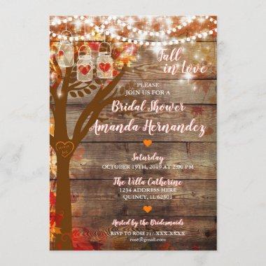 Oak Tree Fall Rustic Bridal Shower Invitations