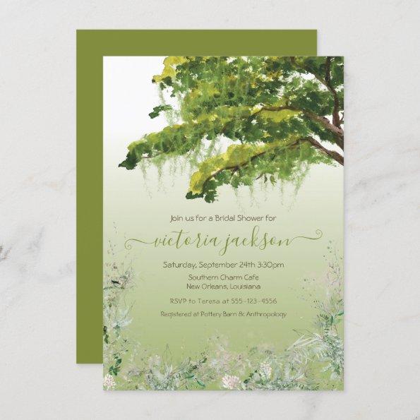 Oak Tree Spanish Moss Floral Southern Charm Invita Invitations