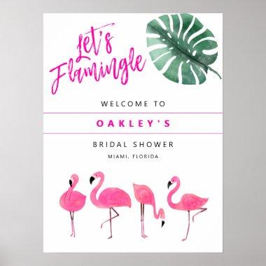 OAKLEY Flamingo Hot Pink Bridal Shower Welcome Poster