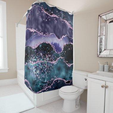 *~* Ocean Agate Celestial GLITTER AP8 Shower Curtain