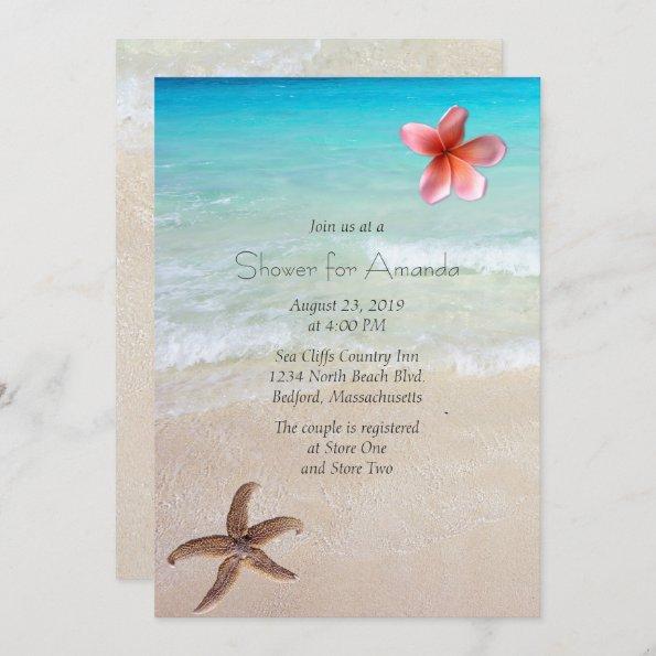 Ocean Beach Bridal Shower Party Invitations
