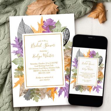 October Leaves Colorful Foliage Fall Bridal Shower Invitations