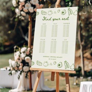 Off The Market Green Hand Drawn Seating Chart Foam Board