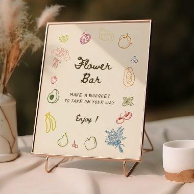 Off The Market Hand Drawn  Flower Bar Poster