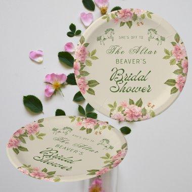 Off to the altar Derby Floral  Paper Plates