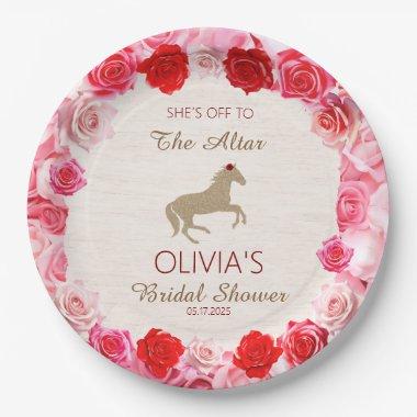Off to the Altar Red Roses  Paper Plates