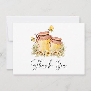 Oh Babee Watercolor Bee Flat Thank You Invitations