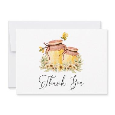 Oh Babee Watercolor Bee Flat Thank You Invitations