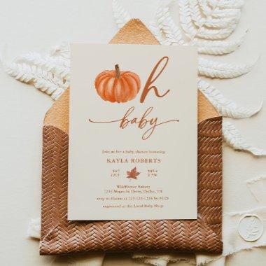 Oh Baby Pumpkin Modern Fall Baby Shower