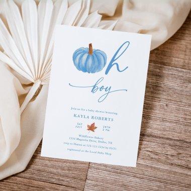 Oh Boy Pumpkin Modern Fall Baby Shower