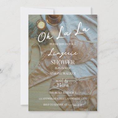 Oh La La Boho Lingerie Bridal Shower Invitations