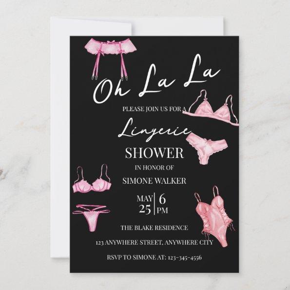Oh La La Lingerie Bridal Shower Invitations
