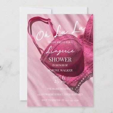 Oh La La Pink Lingerie Bridal Shower Invitations