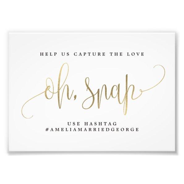 Oh Snap Instagram Sign Choose Your Size Faux Gold